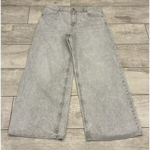 Divided Wide Leg Mid Rise Soft Gray Jeans Sz 10 Baggy Casual 90s Streetwear NWT